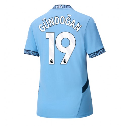 Fotbalové Dres Manchester City Ilkay Gundogan #19 Dámské Domácí 2024-25 Krátký Rukáv